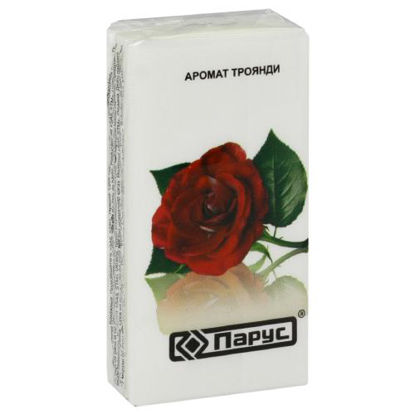 Фото Салфетки бумажные Парус с ароматом розы №10